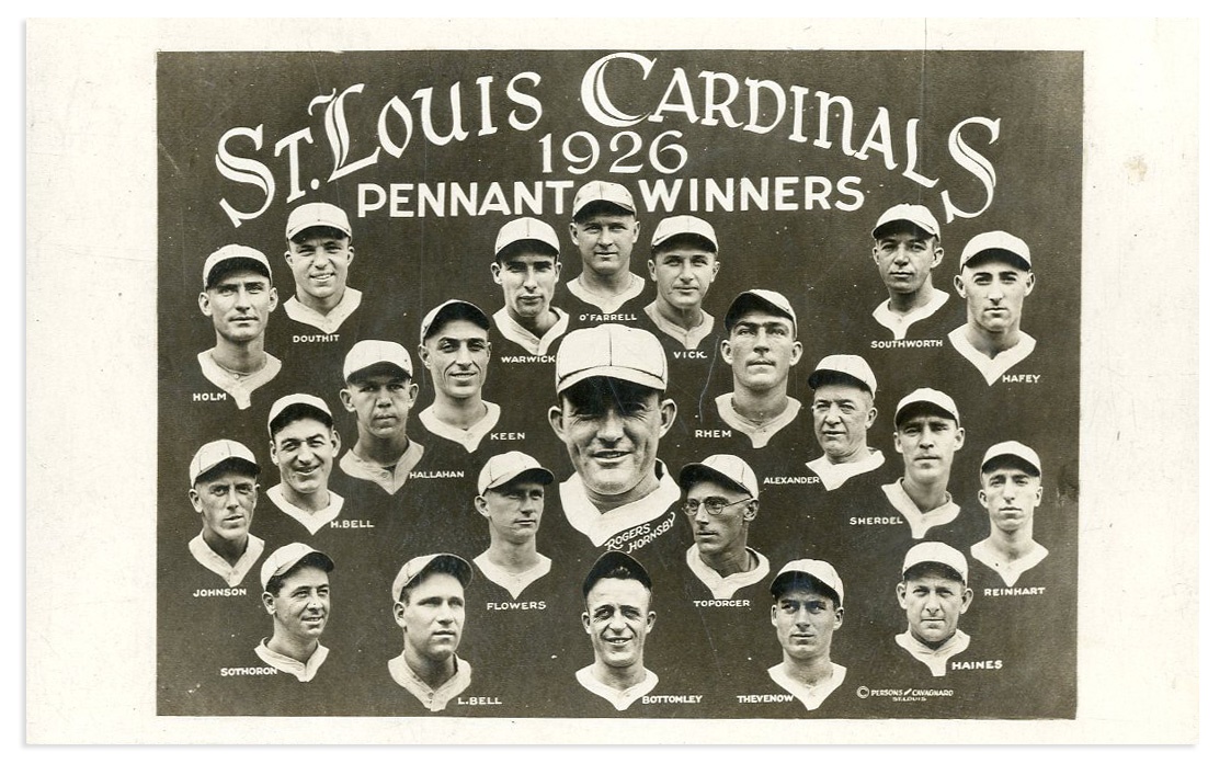 - 1926 St. Louis Cardinals "Pennant Winners" Real Photo Postcard