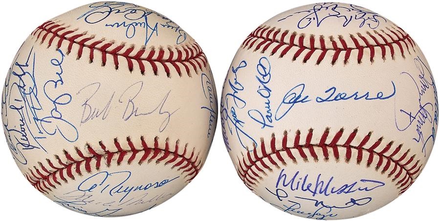 Baseball Autographs - 2001 New York Yankees & Arizona D'Backs Signed Baseballs - The 911 Teams (2)
