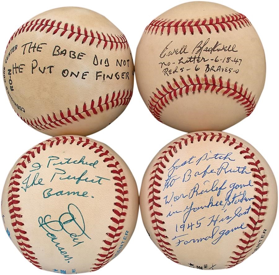 Baseball Autographs - Collection of Story Baseballs (4)
