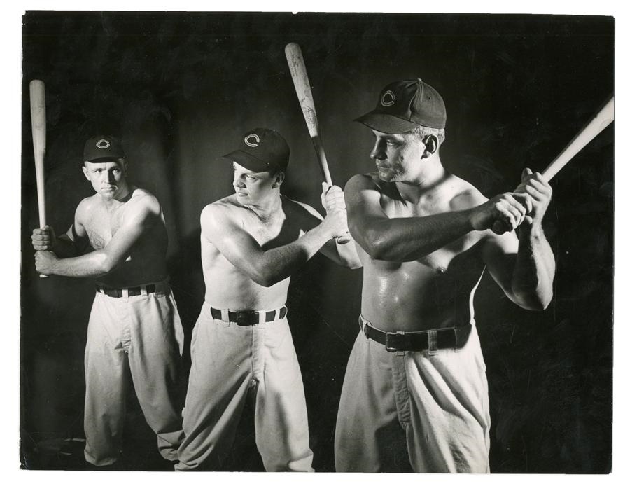 Sports Vintage Photography - Ted Kluszewski, Wally Post & Gus Bell LOOK Magazine Photograph
