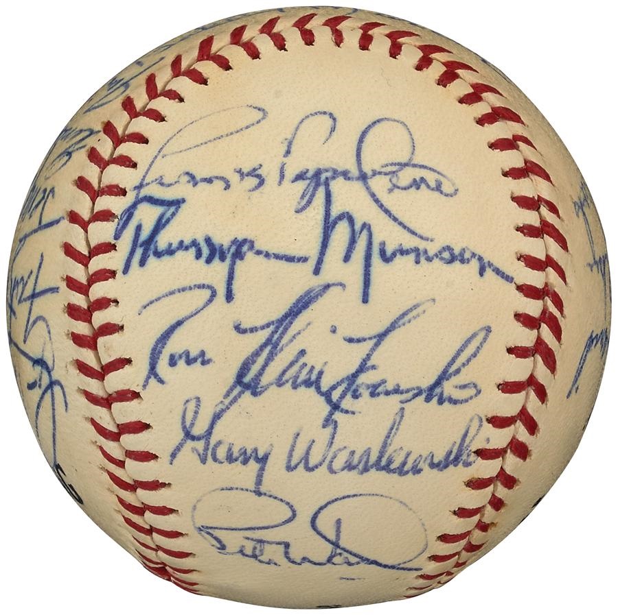 NY Yankees, Giants & Mets - 1970 New York Yankees Team Signed Baseball with R.O.Y. Thurman Munson