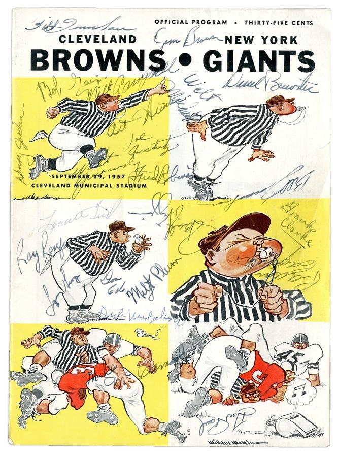 - Jim Brown 1st NFL Game Cleveland Browns Team Signed Program