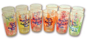Howdy Doody - Complete Set of 12 Welch’s Glasses signed by Buffalo Bob