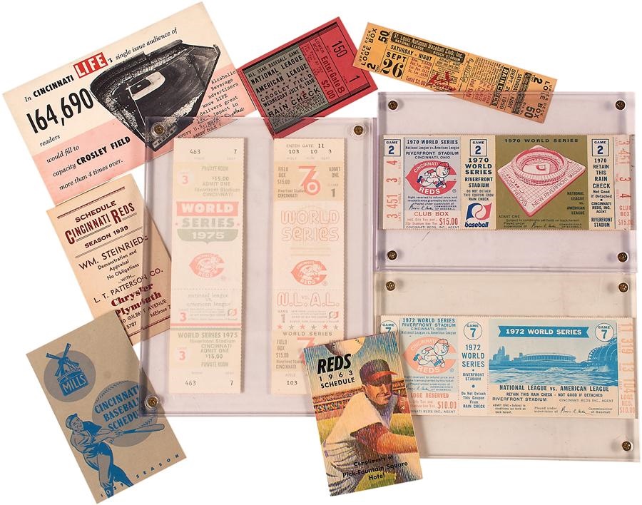 Tickets, Publications & Pins - Cincinnati Reds Ticket & Schedule Collection (9)