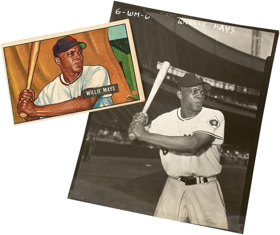 1951 Willie Mays Photo Used For His Bowman Rookie Card