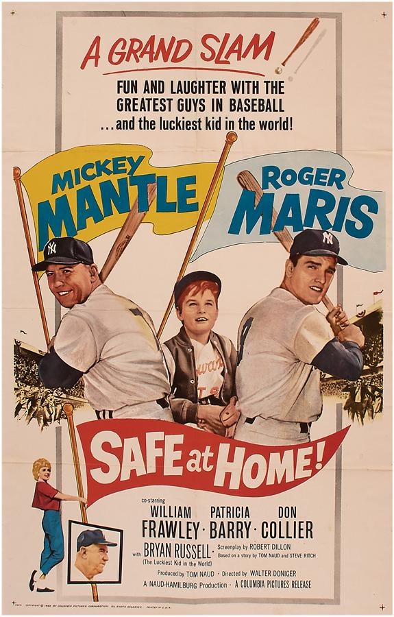 Mantle and Maris - 1962 "Safe at Home" One Sheet Movie Poster