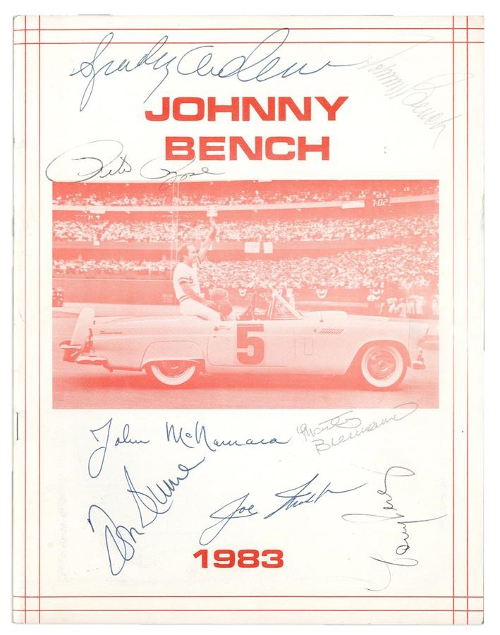 - 1983 Johnny Bench Vintage Signed "Bob Hope" Testimonial Program