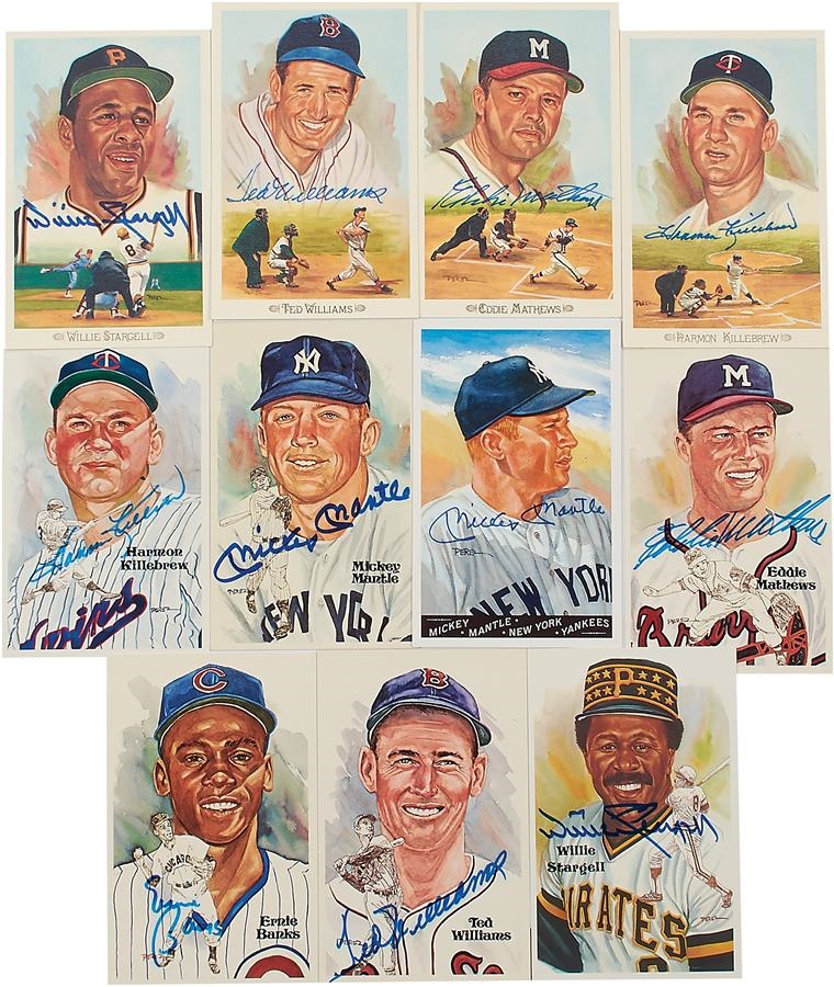 Baseball Autographs - 500 Home Run Club Signed Perez Steele Postcards with Mantle & Williams (41)
