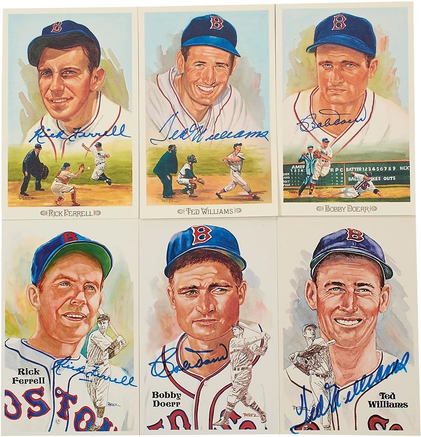 Boston Sports - Boston Red Sox Legends Signed Perez Steele Postcards with Williams (32)