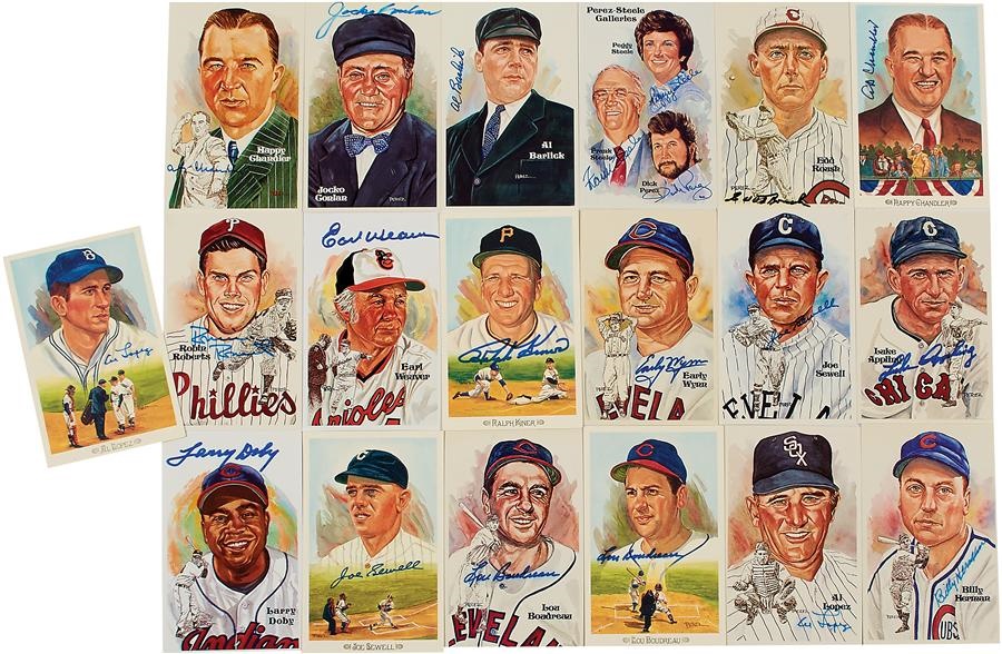 Baseball Autographs - Hall of Famers & Legends Signed Perez Steele Postcards (70)