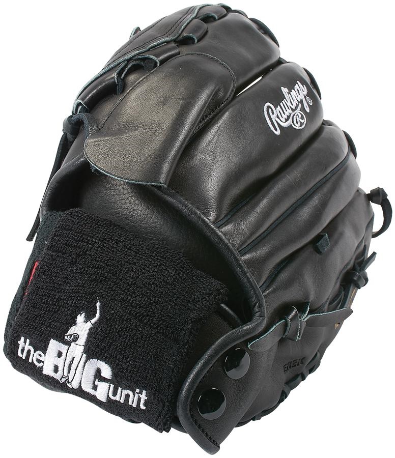 NY Yankees, Giants & Mets - Randy Johnson Game Used Rawlings Glove with Sweatband