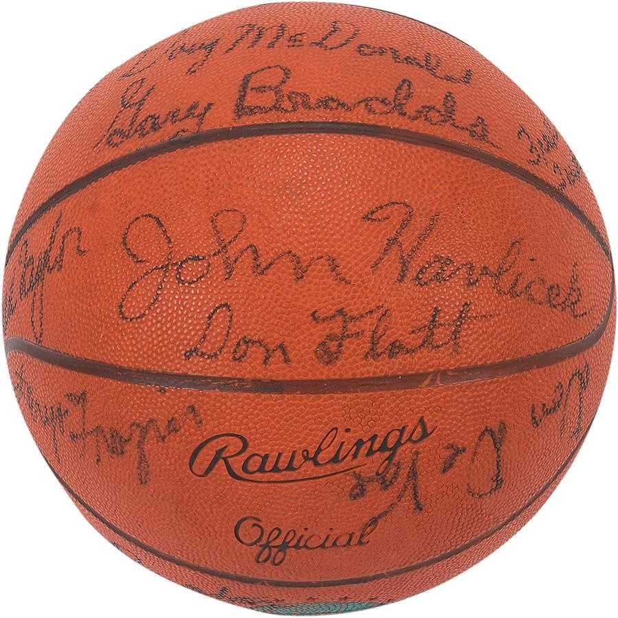 Basketball - 1961-62 Ohio State Team Signed Basketball with John Havlichek