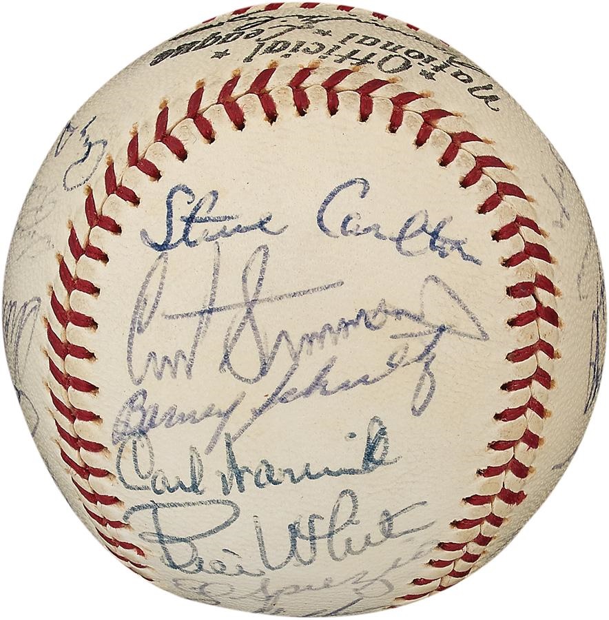 - 1965 St. Louis Cardinals Team Signed Baseball with Rookie Steve Carlton