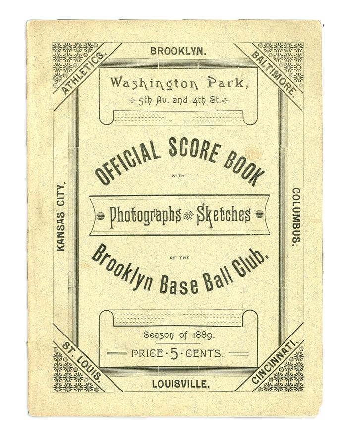 Jackie Robinson & Brooklyn Dodgers - 1889 Brooklyn Base Ball Club Score Book - Nicest One You'll See