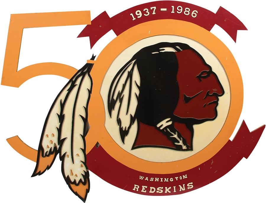 Incredible 1937-1986 Washington Redskins 50th Anniversary RFK Stadium Sign