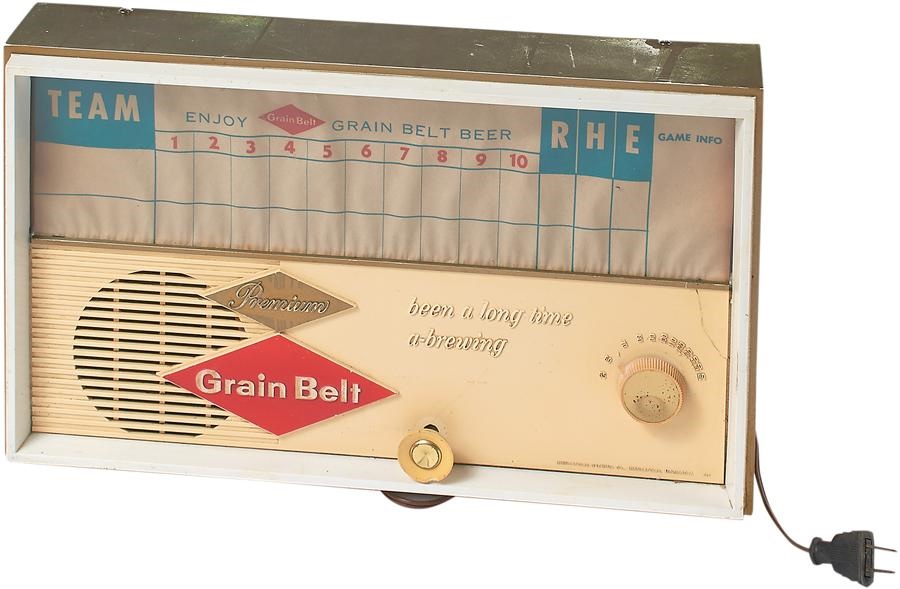 Baseball Memorabilia - 1950s Grain Belt Beer Baseball Scoreboard Radio (Working!)