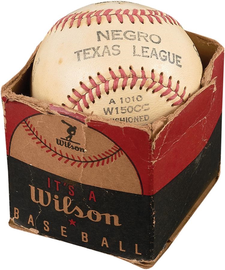 Antique Sporting Goods - 1940s Negro Texas League Baseball with Box
