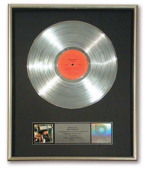 Bob Dylan - 1976 Bob Dylan "Desire "Platinum Record