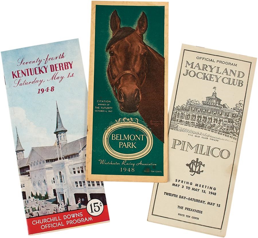 Horse Racing - Citation Triple Crown Programs (3)