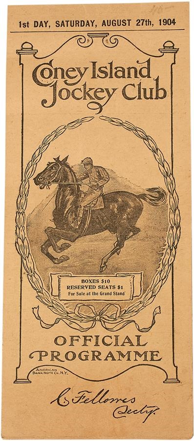 Horse Racing - 1904 Sysonby Poisoned Program