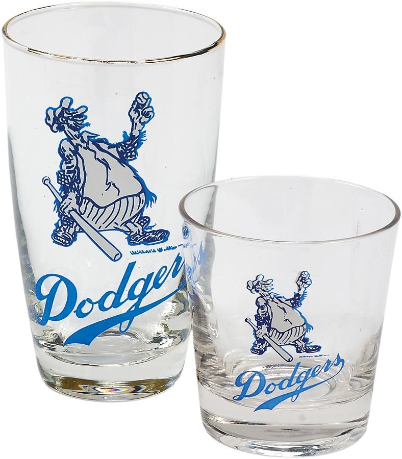 Jackie Robinson & Brooklyn Dodgers - Two Different Brooklyn Dodgers Glasses