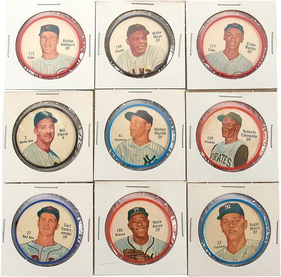 Baseball and Trading Cards - 1962 Salada Coins Partial Set with Mantle (191)