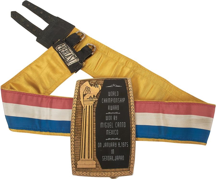 Muhammad Ali & Boxing - 1975 Miguel Canto "The Ring" Championship Boxing Belt (ex-Nat Fleischer)