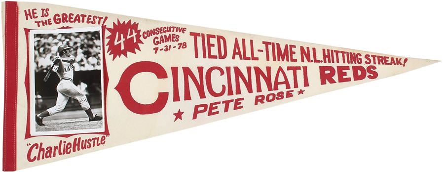 Pete Rose & Cincinnati Reds - 1978 Pete Rose Hitting Streak Pennant