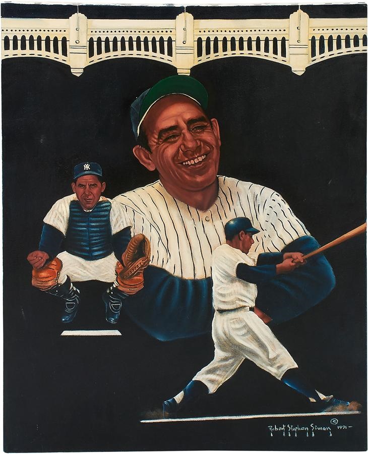 Yogi Berra Oil Painting by Robert Stephen Simon