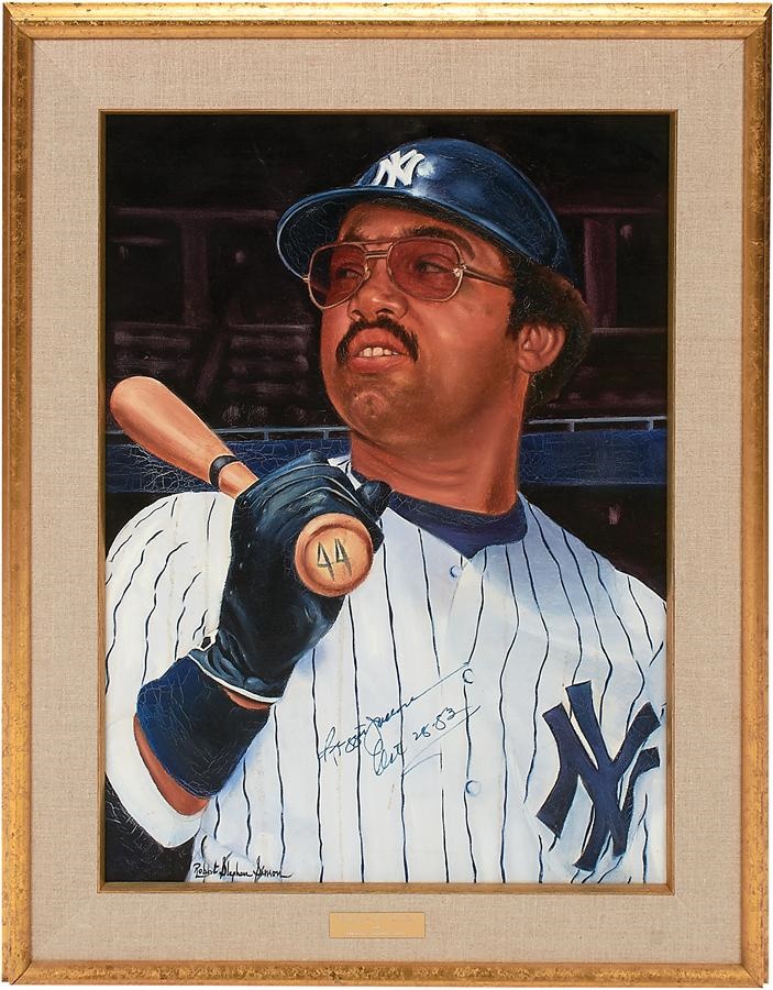 - Reggie Jackson Signed Oil Painting by Robert Stephen Simon