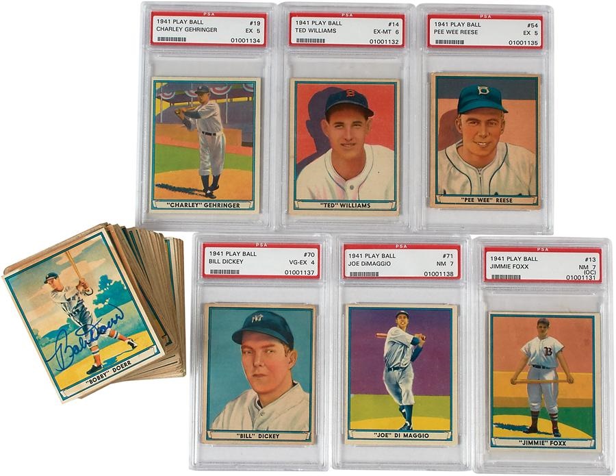Baseball and Trading Cards - 1941 Play Ball Baseball Card Complete Set with PSA7 Joe Di (72)