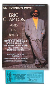 Stevie Ray Vaughan - Stevie Ray Vaughan Last Concert Poster & Ticket (2)