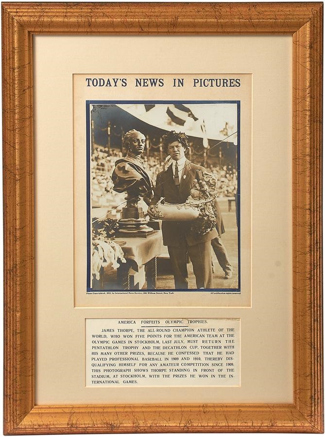 1912 Jim Thorpe Advertising Display with Real Photograph