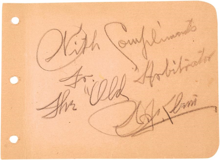 Bill Klem Signed Album Page with Rare "The Old Arbitrator" Inscription