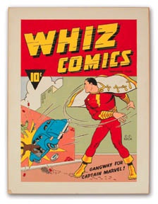 Comics and Cartoons - "Whiz Comics" #1 Comic Book Original Painting