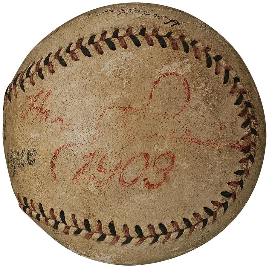 1909 Official National League Baseball with Harry Pulliam Stamp