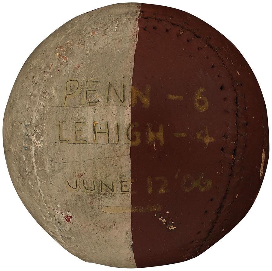 Antique Sporting Goods - 1900 Penn vs. Lehigh Trophy Baseball