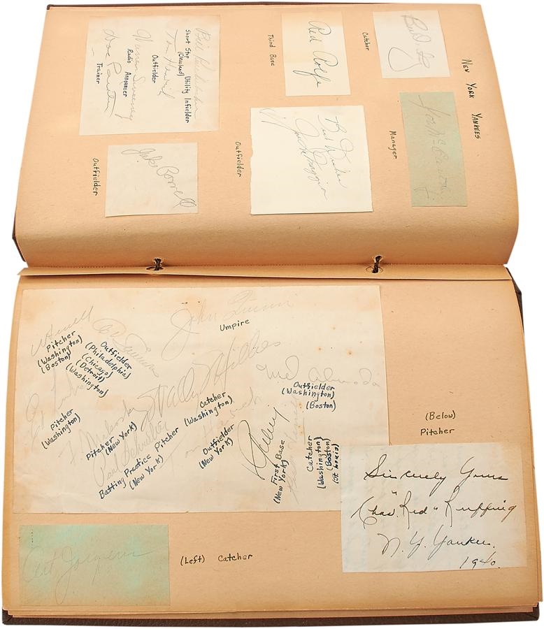 Baseball Autographs - 1930s American League Baseball Teams Signed Scrapbook with Jimmie Foxx & Lou Gehrig (188)