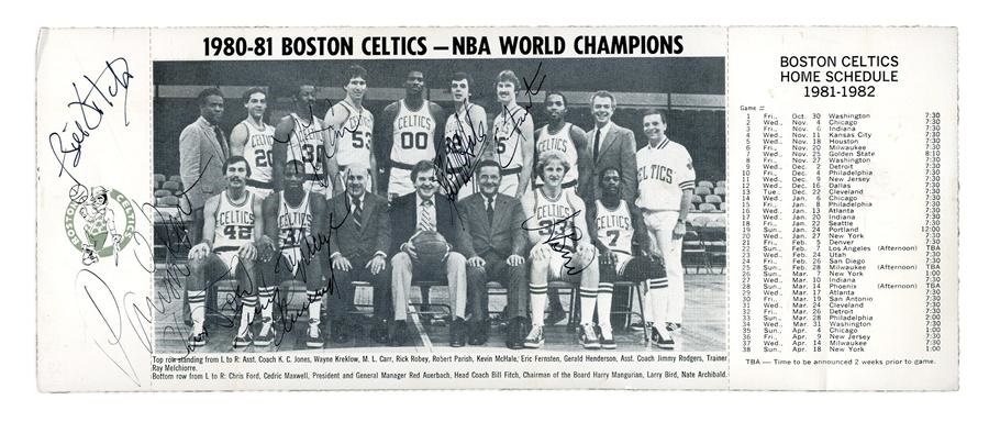 Basketball - 1980-81 World Champion Boston Celtics Signed Photo