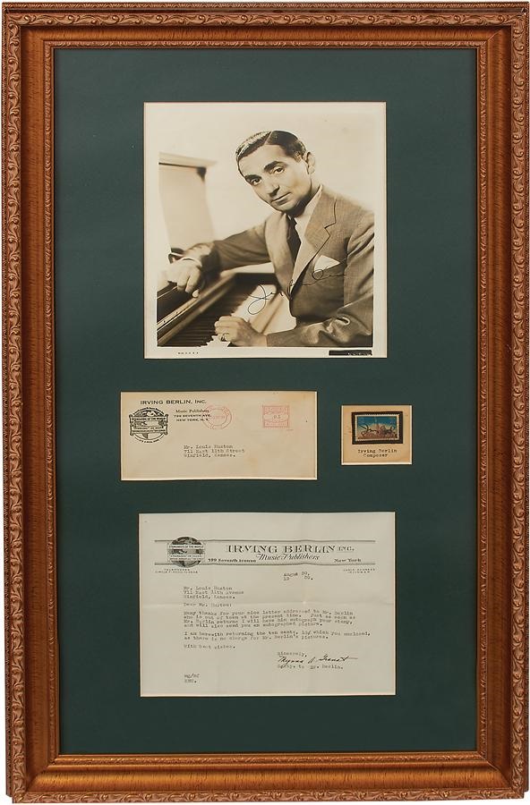 Rock And Pop Culture - Irving Berlin Signed Display from Louis Huston Collection