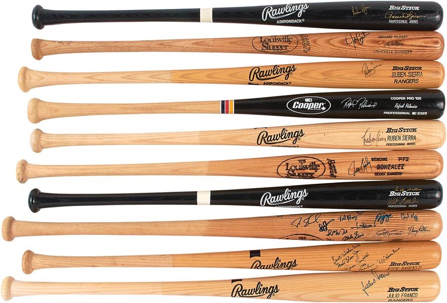 - Modern Autographed Bat Collection with Many Toronto Blue Jays (10)