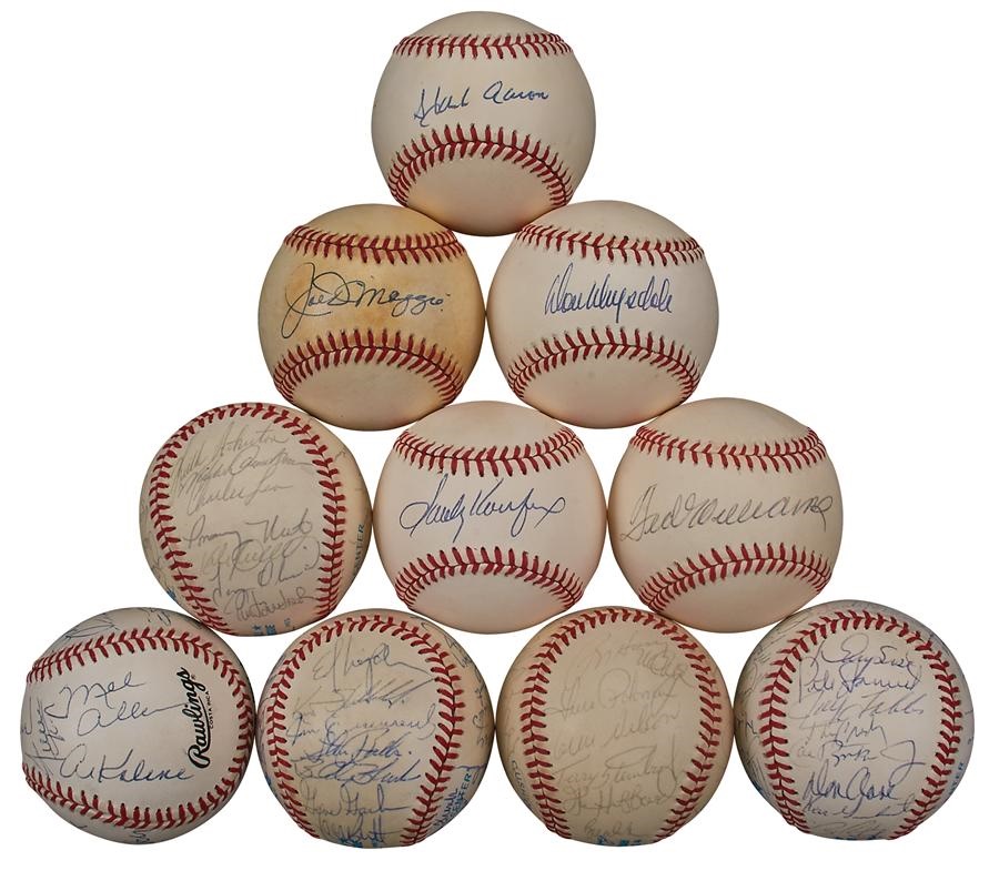 - Team & Single Signed Baseball Collection with DiMaggio & Williams (50)