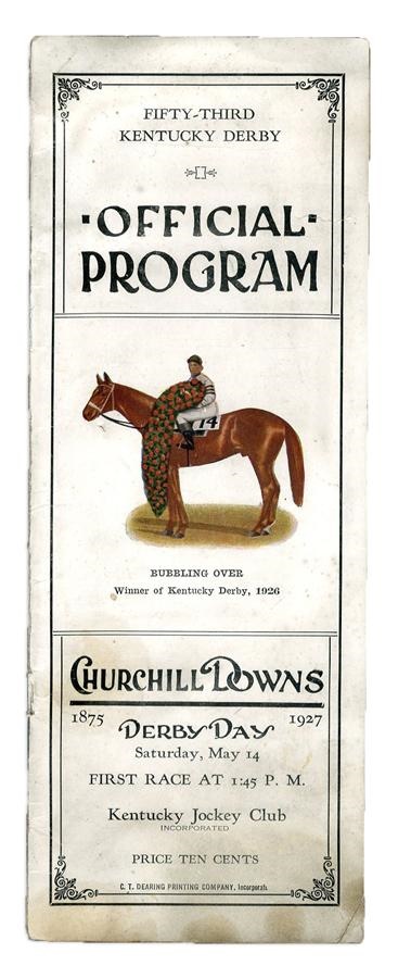 1927 Kentucky Derby Program