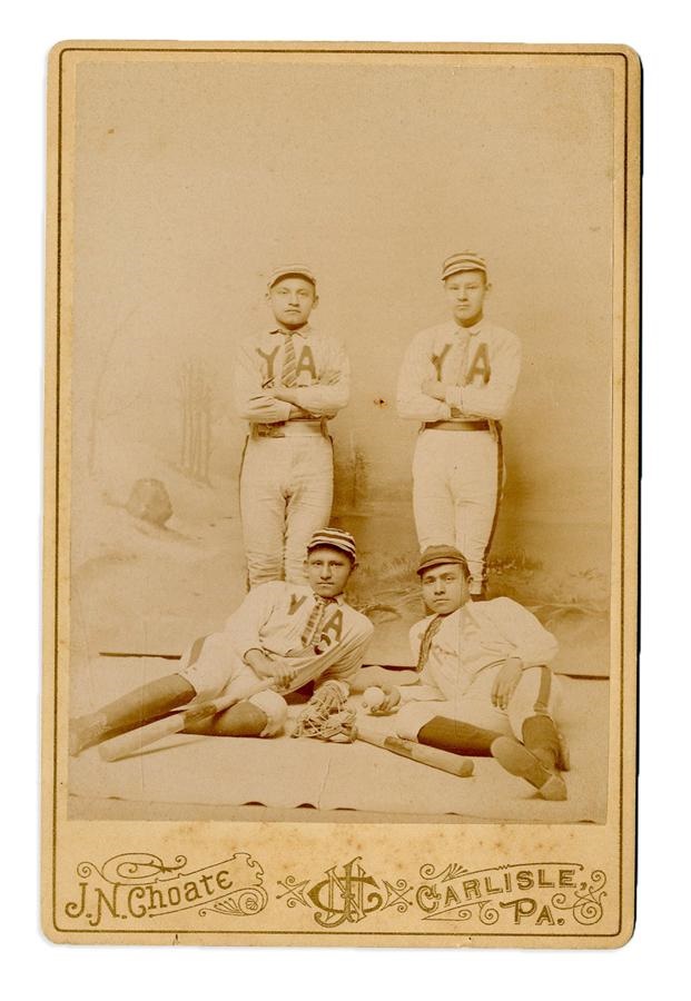 Negro League, Latin, Japanese & International Base - 1880s Carlisle Indians Baseball Cabinet Photo by J.N. Choate