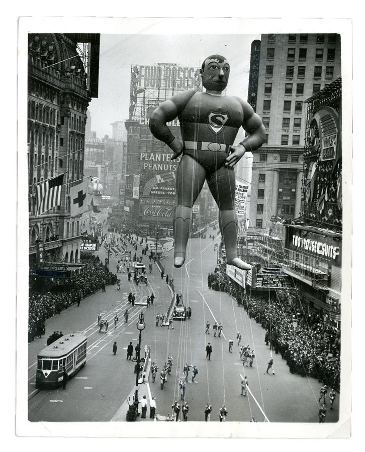 1940 "Superman" Macy's Parade Wire Photo