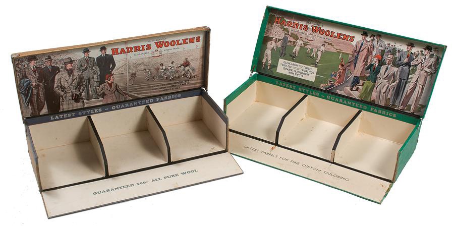 1930s Harris Woolens Football & Baseball Store Display Clothing Boxes (2)