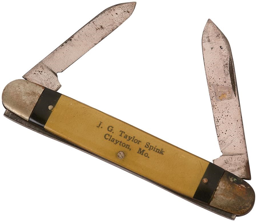 - 1910s J. G. Taylor Spink's Own Personal "Sporting News" Knife