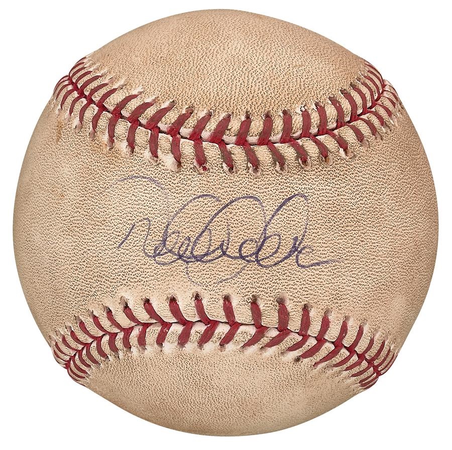 NY Yankees, Giants & Mets - 2006 Derek Jeter Signed Game Used Baseball from Home Run Game Steiner LOA