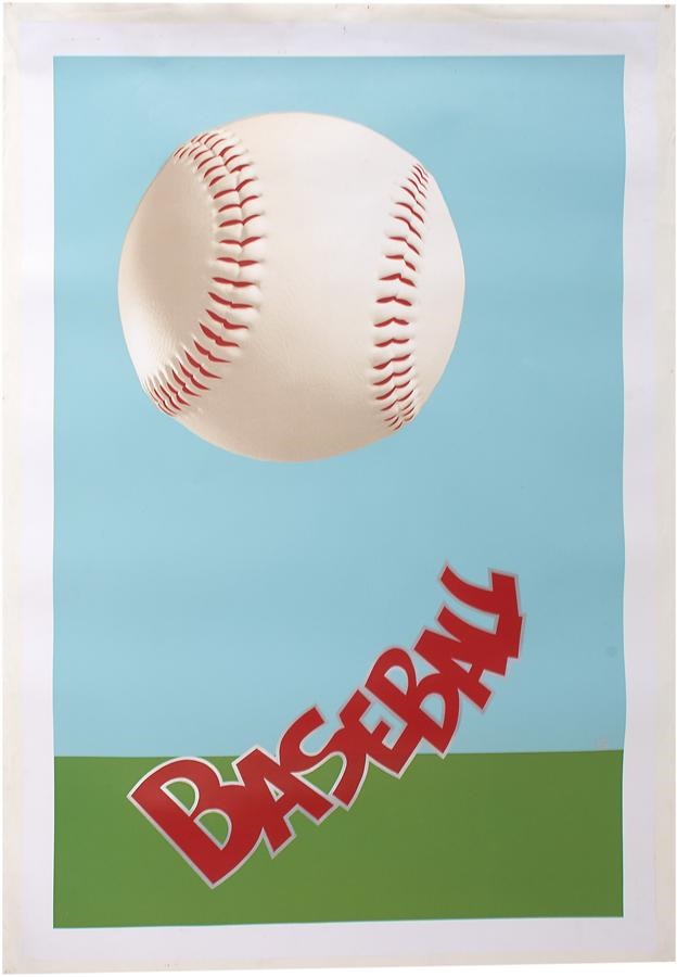 1960s "Baseball" Gigantic Art Poster