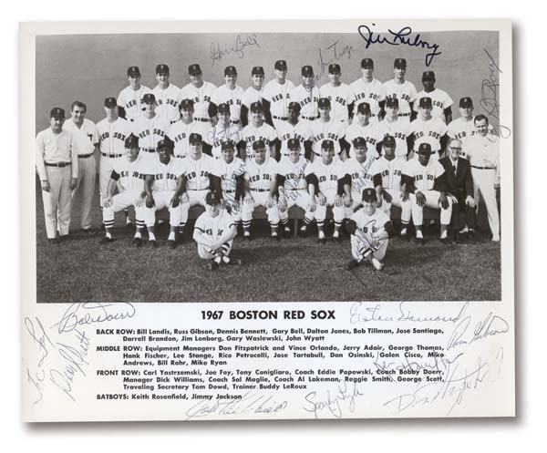 Boston Sports - 1967 Boston Red Sox Team Signed Photograph (8x10”)